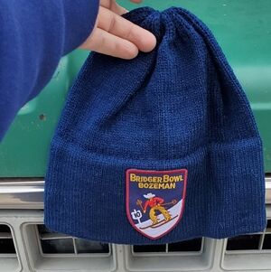 Vintage Ski Cowboy Knit Beanie Montana